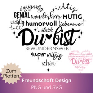 Deutsche Plotterdatei Herz Du bist SVG PNG · Cricut Silhouette Studio · Herz SVG · Plotterdatei Muttertag Vatertag svg · Familie · Freunde