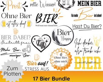 German plotter file Beer Sayings SVG · Cricut Silhouette Studio · German Sayings svg · Drinks svg png Bundle · Alcohol svg · Beer svg