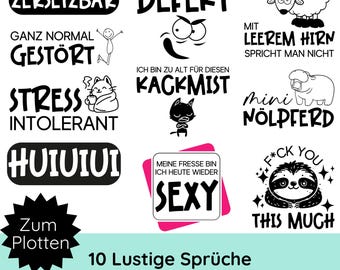 Plotter file funny sayings SVG PNG · Plotter file mug, shirt SVG · German sayings svg · short funny sayings · Silhouette Studio