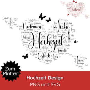Plik plotera ślubnego SVG PNG · Cricut Silhouette Studio · Serce SVG · Złoto Srebrne planowanie ślubu · Zaproszenie ślubne prezenty dla nowożeńców
