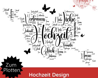 Wedding plotter file SVG PNG · Cricut Silhouette Studio · Heart SVG · Gold Silver wedding plotter file · Bride and groom gifts wedding invitation