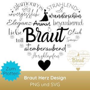 Plotter file wedding SVG PNG · Heart svg · Wedding plotter file · Jga T-shirt plotting · Plotter file bride · SVG file wedding · Jga women