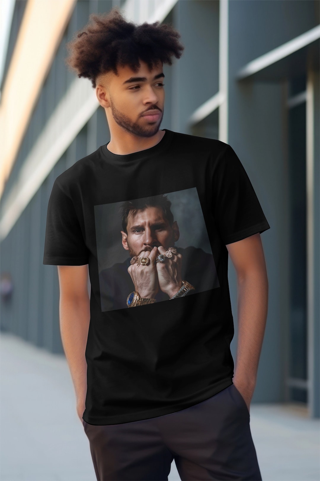 Lionel Messi T-shirt, 8 Ballon D'or Rings, the GOAT, Football Player ...