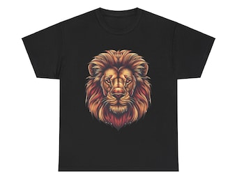 Lion Shirt with Majestic Graphic, Soft Cotton Tee for Animal Lovers