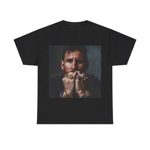 Lionel Messi T-Shirt, 8 Ballon d'Or rings, The GOAT, Football Player, Soccer TShirt image 3