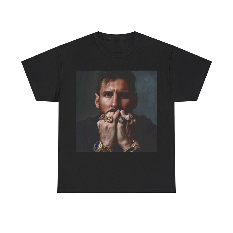 Lionel Messi T-Shirt, 8 Ballon d'Or rings, The GOAT, Football Player, Soccer TShirt image 3