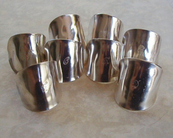 Silver Spoon Bowl Napkin Rings Set of 8 Personalized Monogram Etsy