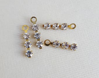 Clear Swarovski crystal charms - vintage stick charms