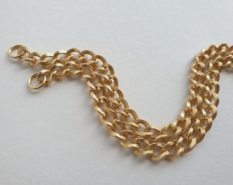 Two vintage gold plated curb chain bracelets - vintage charm bracelets