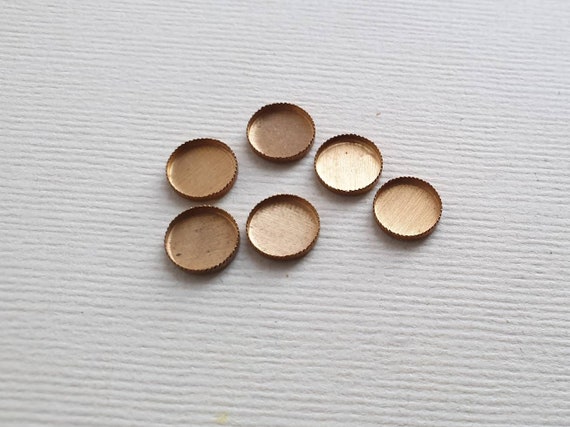 fimo, 6 pcs Brass Cabochon Settings Resin base setting for cabochons
