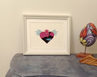 Cuore ex voto con Vesuvio