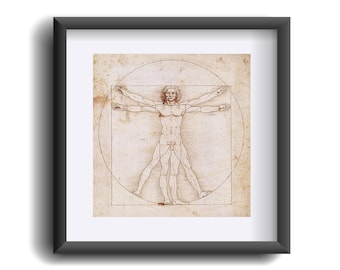 Uomo vitruviano / Download digitale / Leonardo da Vinci / Opere d&#39;arte rinascimentali / Opere d&#39;arte dell&#39;uomo vitruviano / Disegni anatomici / Disegno di figura