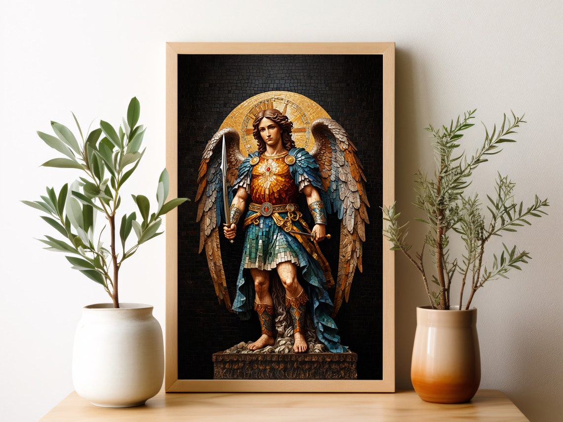 Saint Michael the Archangel | Digital Download | Mosaic Art | St ...