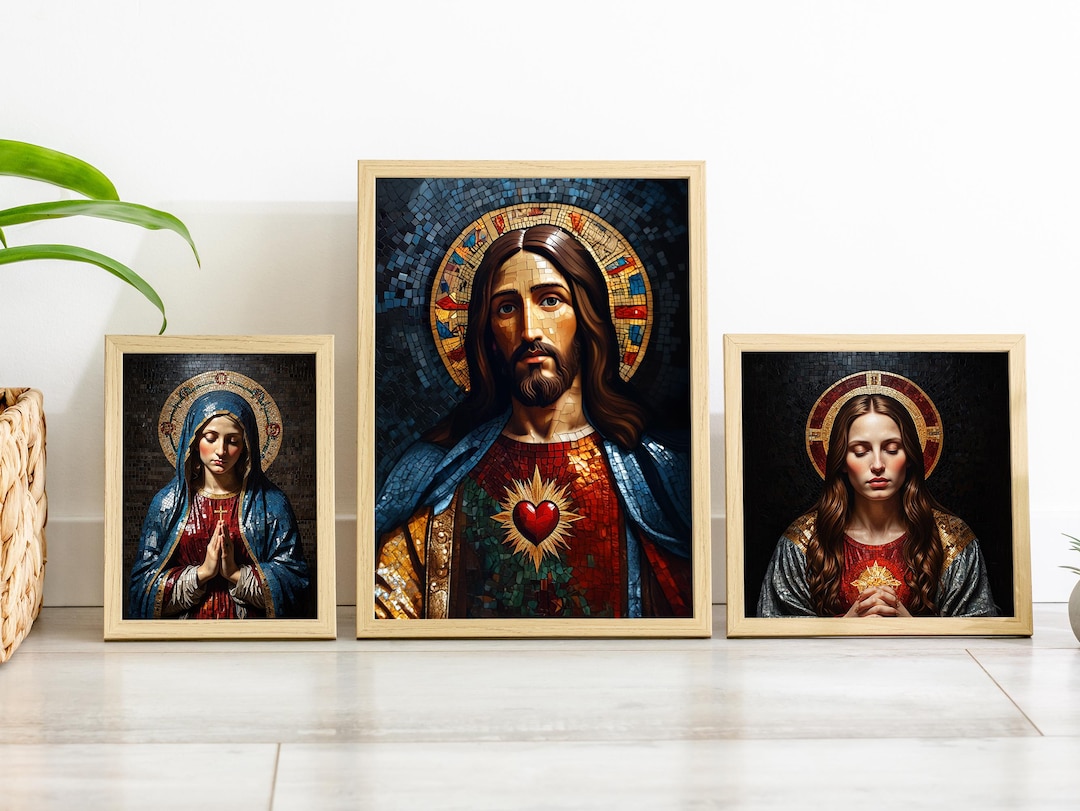 Photo inspiration: Visual Reference: 3 Piece Religious Mosaic Bundle Digital Download