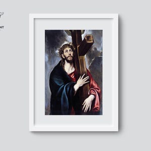 Christ Carrying the Cross | Digital Download | Follow Me | Jesus Carrying the Cross | Christian Artwork | Crucifixion | Jesus Painting