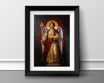 Saint Gabriel the Archangel | Digital Download | Mosaic Art | St Gabriel | Christian Artwork | Biblical Art | Archangel Gabriel | Angel Art