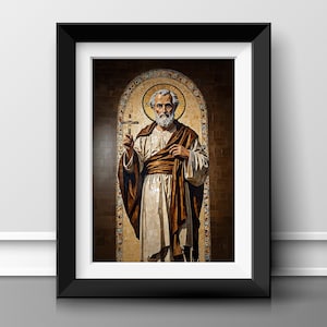 Saint Peter | Digital Download | Christian Artwork | St Peter the Apostle | Mosaic Artwork | Apostle Peter | Religious Picture | St Peter
