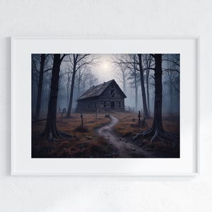 Haunted Barn | Digital Download | Haunted Forest | Haunted House | Dark Forest | Scary House | Halloween Scene | Scary Halloween Decorations