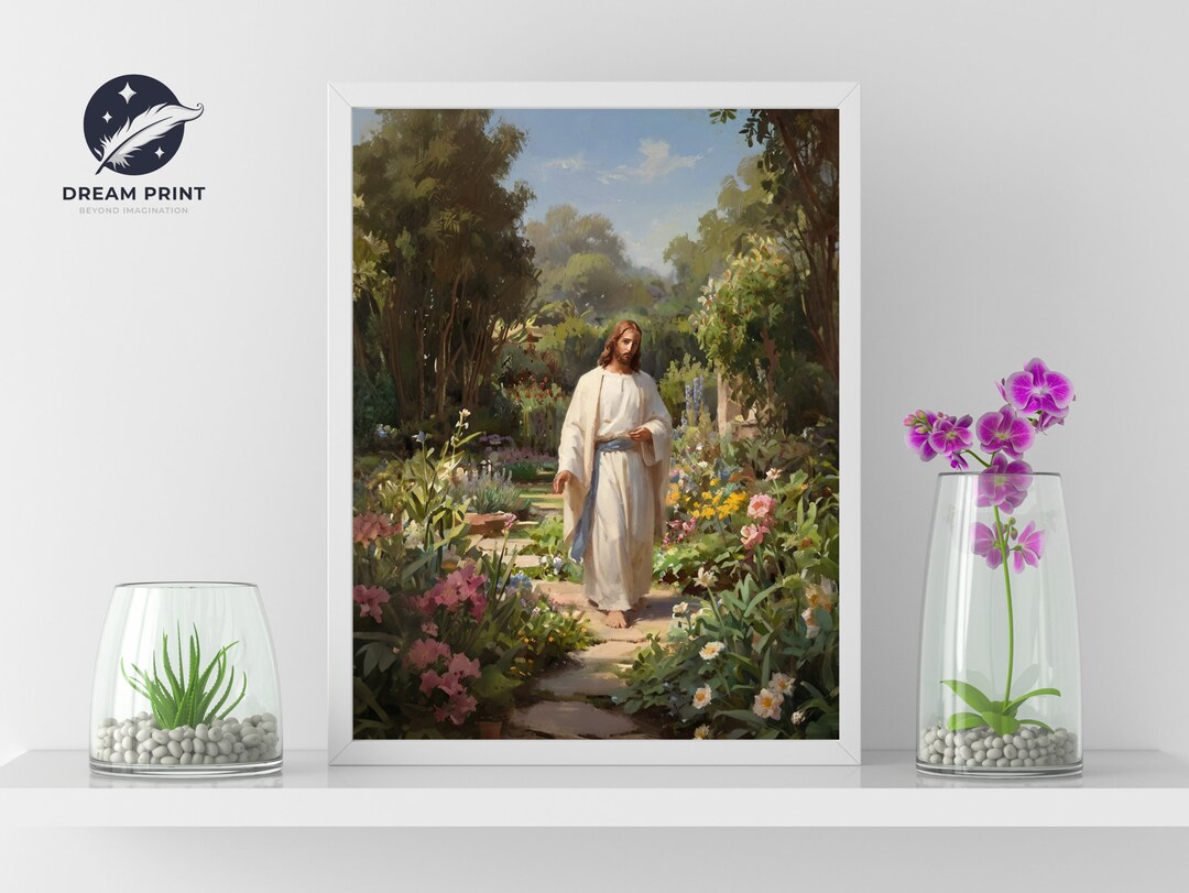 Jesus in Garden | Digital Download | Modern Christian Art | Christian ...