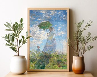 Mujer con sombrilla / Descarga digital / Claude Monet / Arte expresivo / Impresionismo / Arte clásico / Las pinturas más bellas