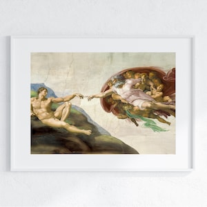 Creation of Adam | Digital Download | Sistine Chapel Artwork | Michelangelo Artwork | Renaissance Artwork | Famous Paintings Artwork