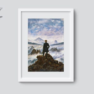 Wanderer Above the Sea of Fog | Digital Download | Caspar David Friedrich | Romanticism Artwork | Famous Paintings Artwork | Fog Landscape