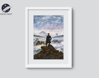 Wanderer Above the Sea of Fog | Digital Download | Caspar David Friedrich | Romanticism Artwork | Famous Paintings Artwork | Fog Landscape