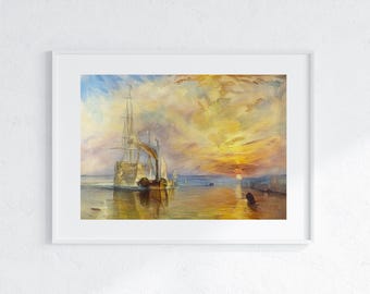 J. M. W. ターナー - 緋色の夕焼け（古典ロマン派絵画の高解像度