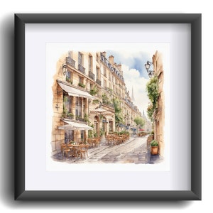 Paris Cafe | Digital Download | Parisian Cafe | Décoration Murale | Paris Artwork | Déco Murale | French Cafe | Parisian Style | Modern Art
