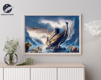 Noah's Ark | Digital Download | Noahs Ark | Noahs Ark Painting | Noahs Ark Wall Art | Modern Christian Art | Bible Artwork | Biblical Art