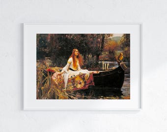 The Lady of Shalott | Digital Download | John Waterhouse | Dark Academic | Pre-Raphaelite Art | Famous Paintings Artwork | Masterpiece