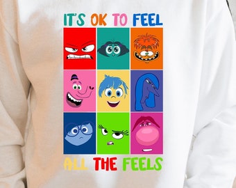 Its Okay Sweatshirt, Its Okay To Feel, Mental Health Shirt, Core Memory Day, Speech Therapy Tee, Disney Lover Gifts, Inside Out Shirt