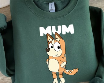 Custom Blue Sweater, Blue Sweatshirt, Custom Blue Shirt, Custom Blue Dog, Blue Birthday, Blue and Bingo, Chili Mom Shirt, Blue Tee