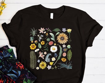 Boho Flower Shirt, Botanical Shirt, Botanical Art, Cottage Core, Botanical Tee, Flower Shirt, Floral Shirt, Botanical Art Shirt, Plant Shirt