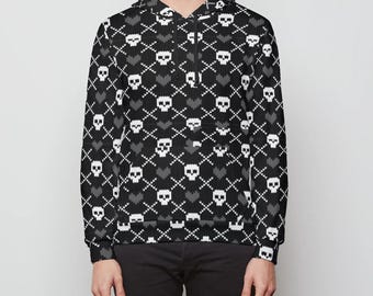 Skulls and Hearts Unisex Pullover Hoodie