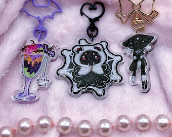 Creepy Cute 2.5” Sparkly Glitter Epoxy Oddity Keychain