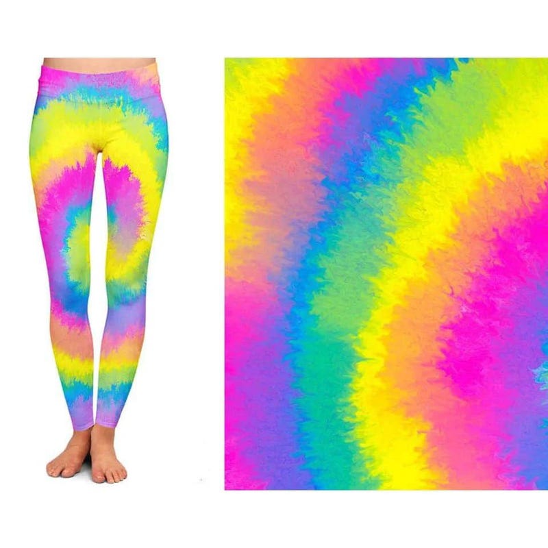 Yellow Tie Dye Men's Leggings main image 0