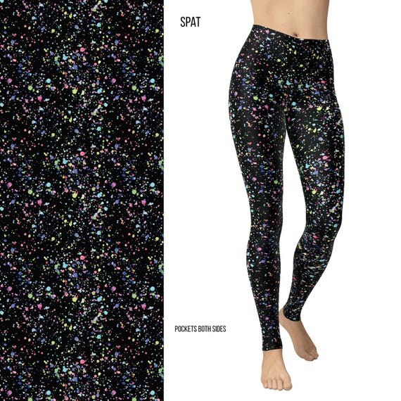 Color Splash Splat Full Length Leggings with Pockets