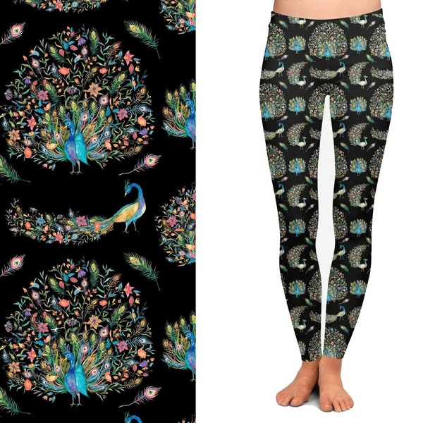 Peacock Print Leggings Etsy
