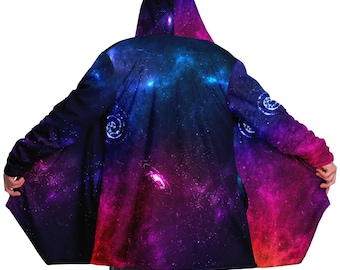 Luminous Space Galaxies Cloak - Black or White Fleece