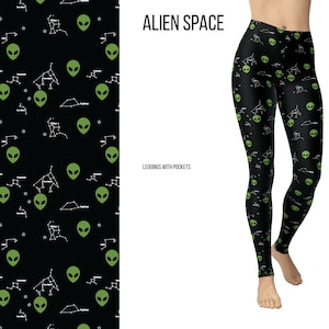 Alien Space Full Length Leggings with Pockets