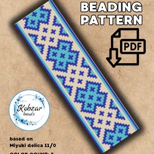 Loom Bracelet Pattern: Geometric Miyuki Delica Beads (PDF Download)