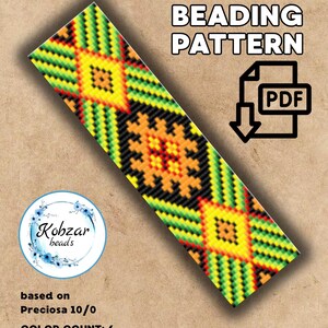 Loom Bracelet Pattern | Geometric Beading Cuff (PDF Download)