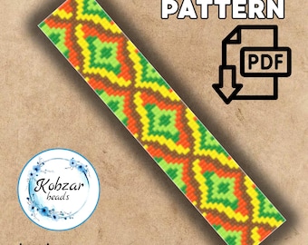 Loom Bracelet Pattern | Cross Square Stitch, Miyuki Delica (PDF Pattern) Ornament