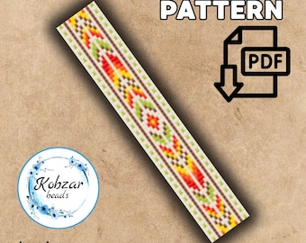 Geometrisches Loom Armband Muster (PDF Download), Preciosa Beads