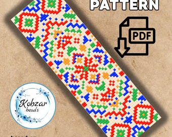 Loom Bracelet Pattern | Cross Square Stitch, Miyuki Delica (PDF Pattern)