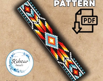Geometric  Loom Bracelet Pattern (PDF Download), Preciosa Beads