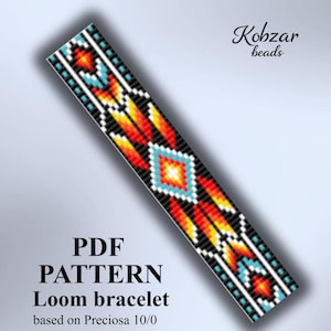 Geometric  Loom Bracelet Pattern (PDF Download), Preciosa Beads