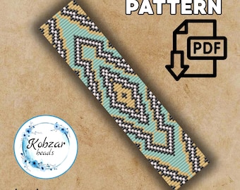 Miyuki Delica Loom Bracelet Pattern | Cross Stitch Design (PDF Pattern) Geometric ornament