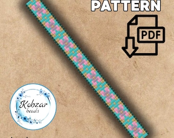 Geometric  Loom Bracelet Pattern (PDF Download), Preciosa Beads